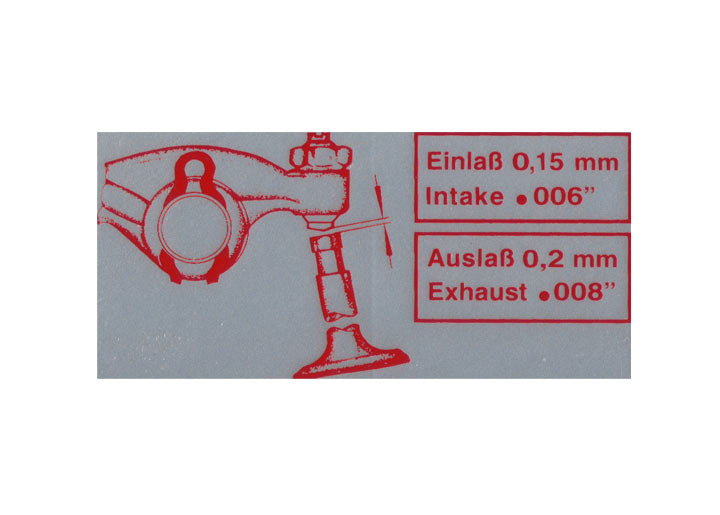 VALVE ADJUST DECAL STICKER 2.0; 914