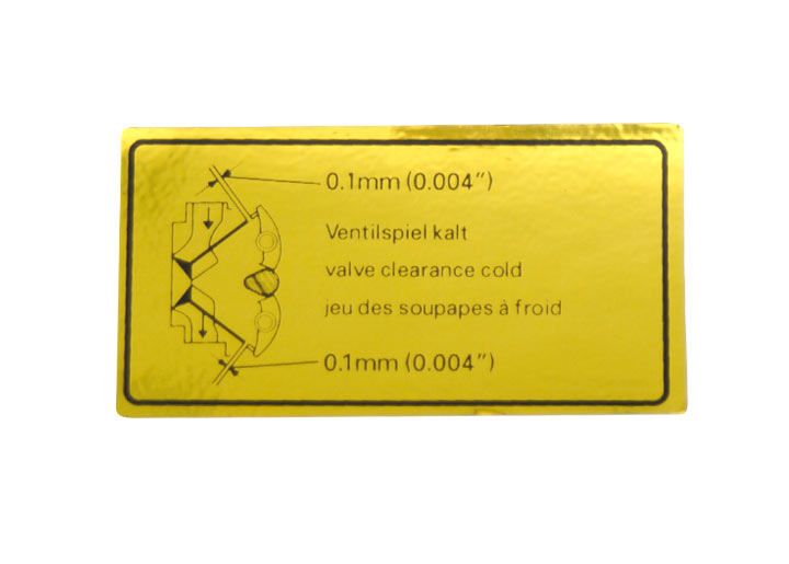 VALVE ADJUST STICKER DECAL, 914-6