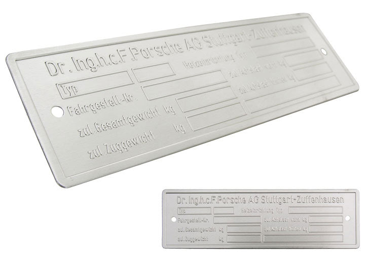 vehicle id plate for 911 912