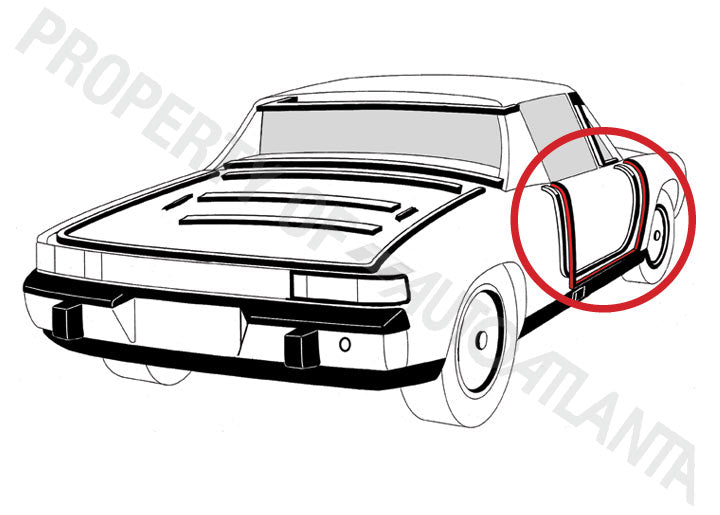 914 Right OUTER DOOR SEAL (On Door)