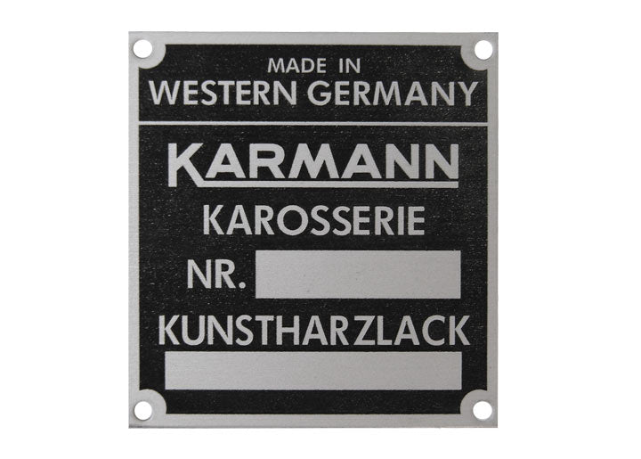 karmann badge plate 914