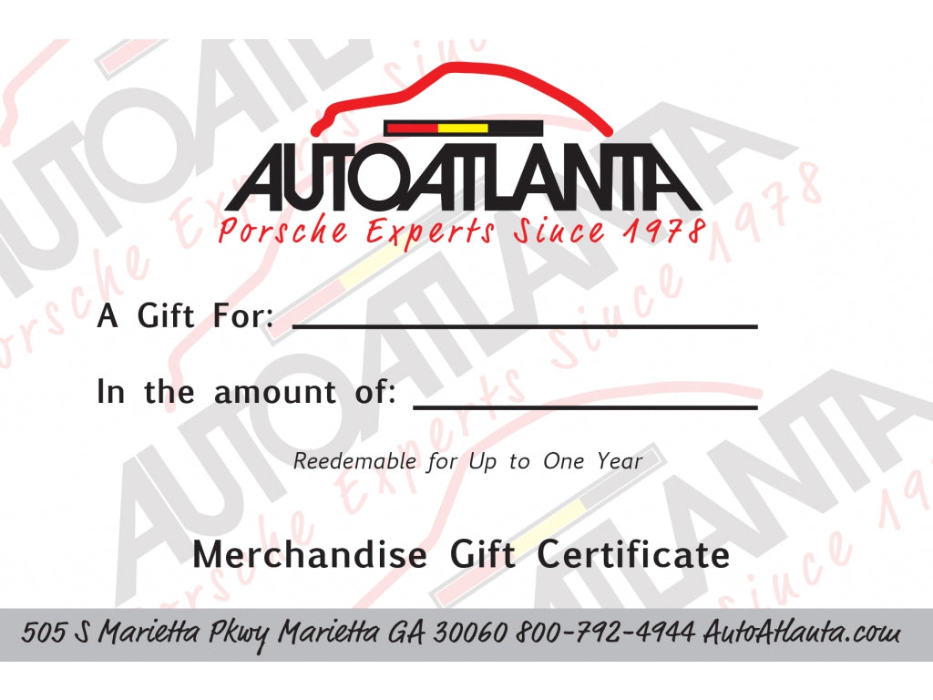AUTOMOBILE ATLANTA GIFT CERTIFICATE/card