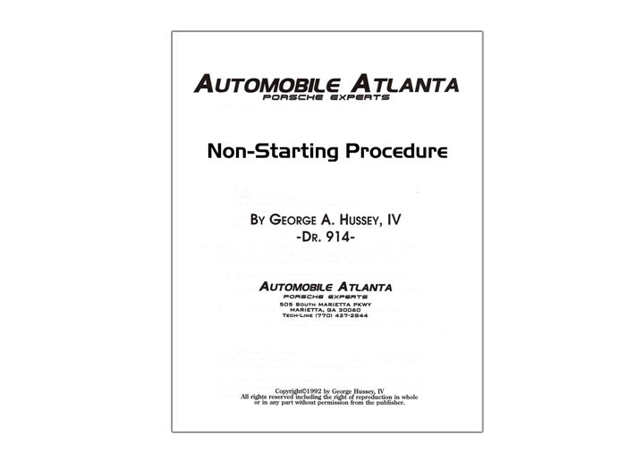 NON STARTNG FUEL INJECTION TROUBLESHOOTING PROCEDURE