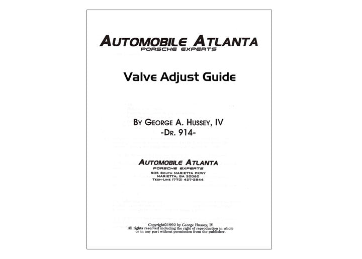 VALVE ADJUST PROCEDURE Guide