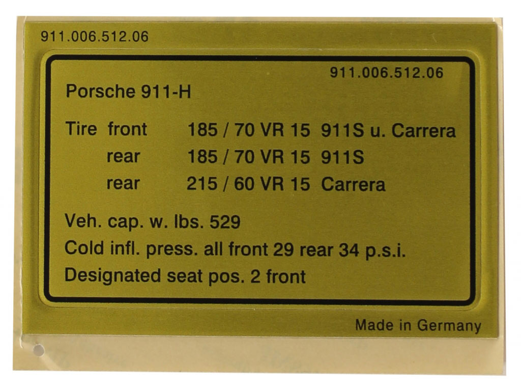 STICKER TIRE PRSR