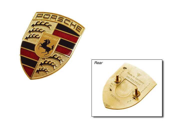 Porsche front hood badge crest emblem