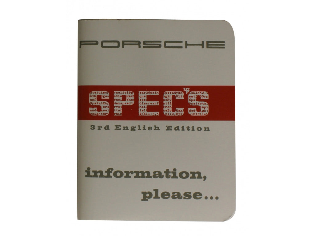 Technical specifications book for 356 1950-1964