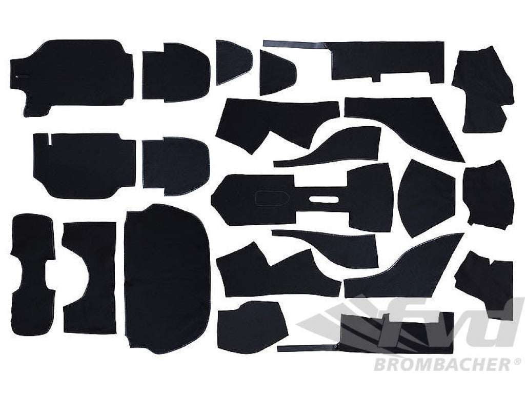 Carpet Set 911 3.2 L - Complete - Clubsport - Black - German Lightweight Felt