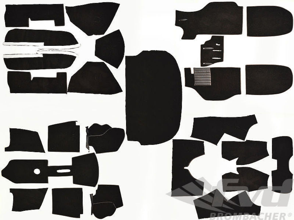 Carpet Set 911 Cabrio 1986-89 - Complete - Black - Feintuft Velour