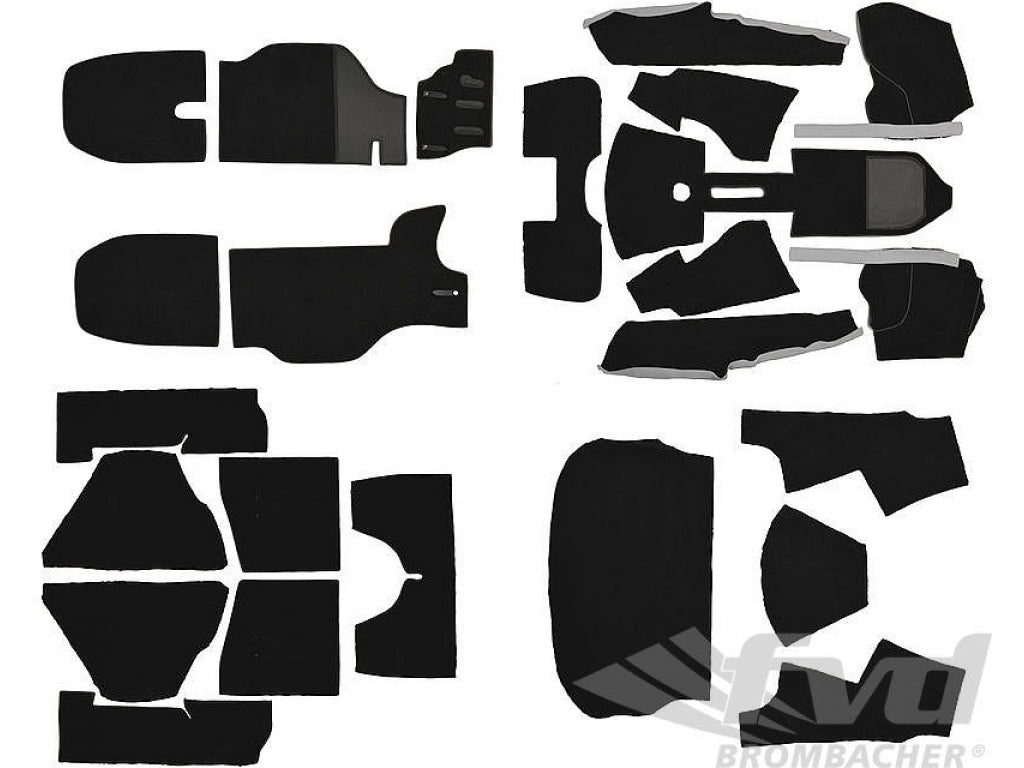 Carpet Set 911 Cabrio 1974-86 - Complete - Black - Feintuft Velour