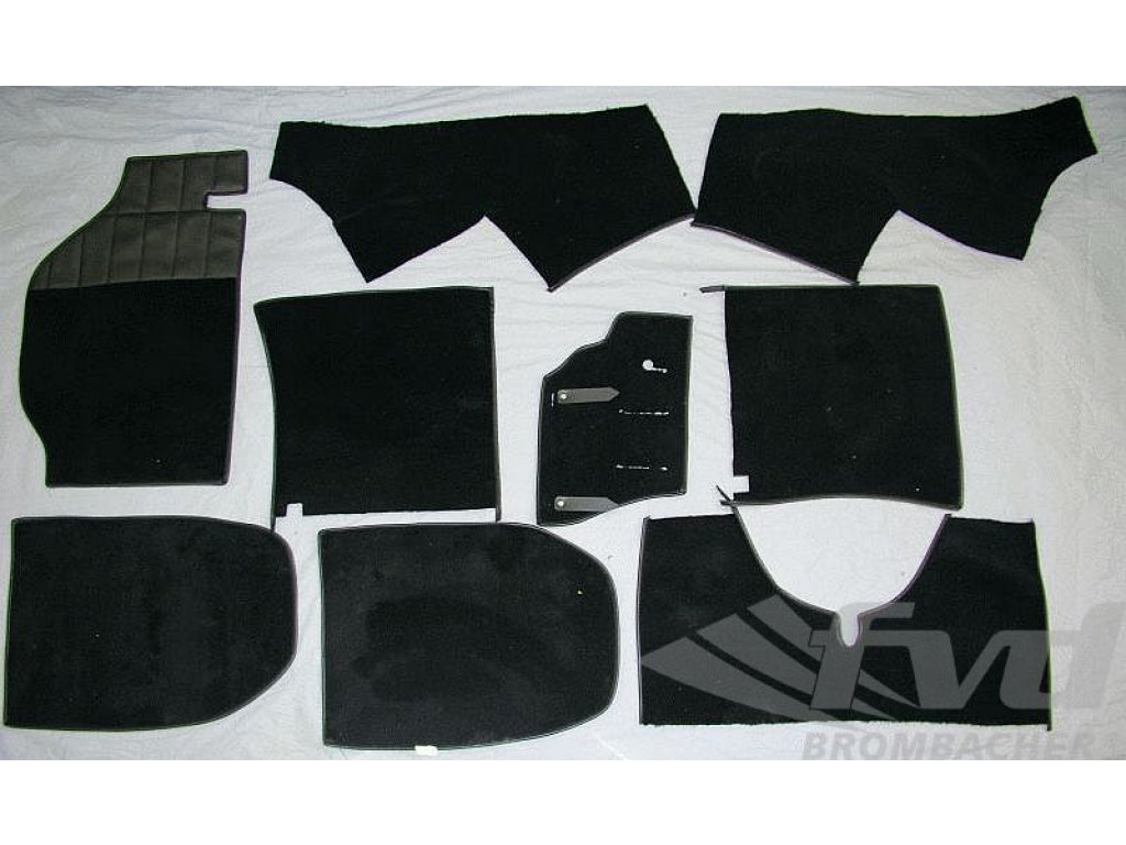 Carpet Set 911 Targa 1974-86 - Complete - Black - Sliverknit Velour