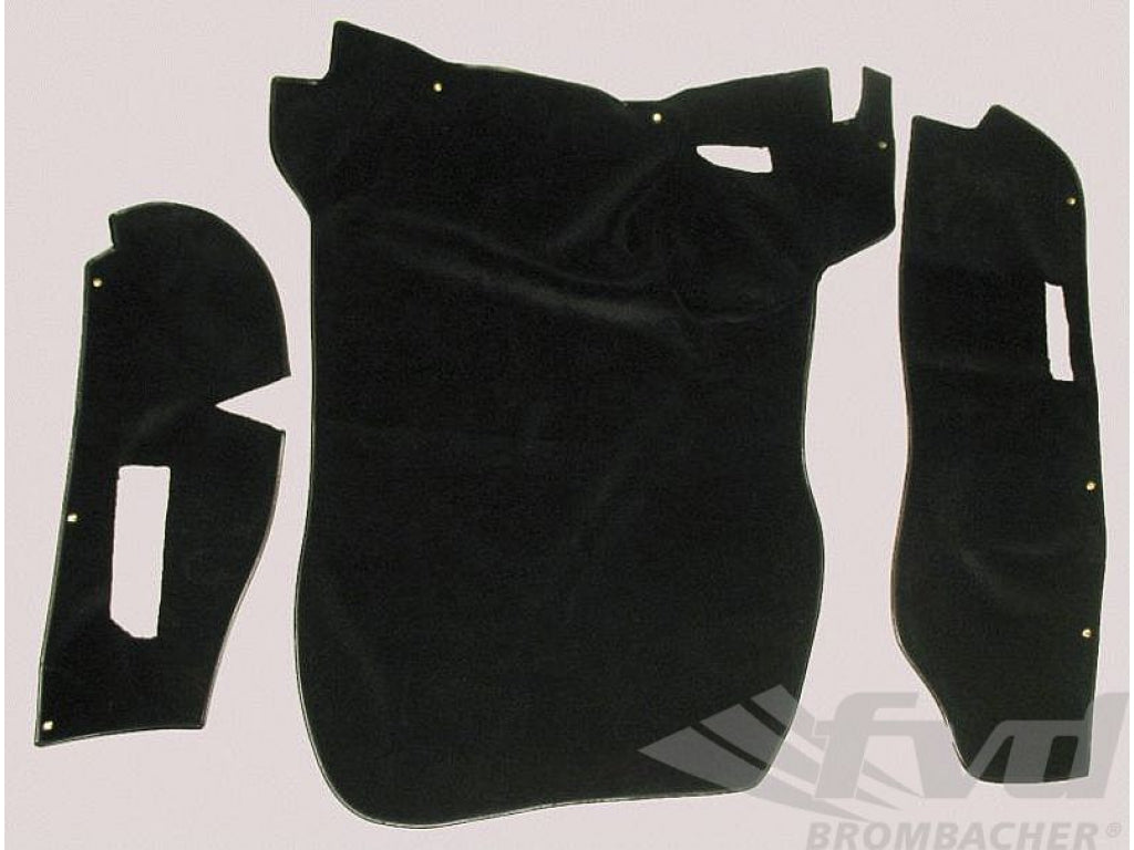 Trunk Carpet Set 911 / 930 1987-89 - Black - Sliverknit Velour
