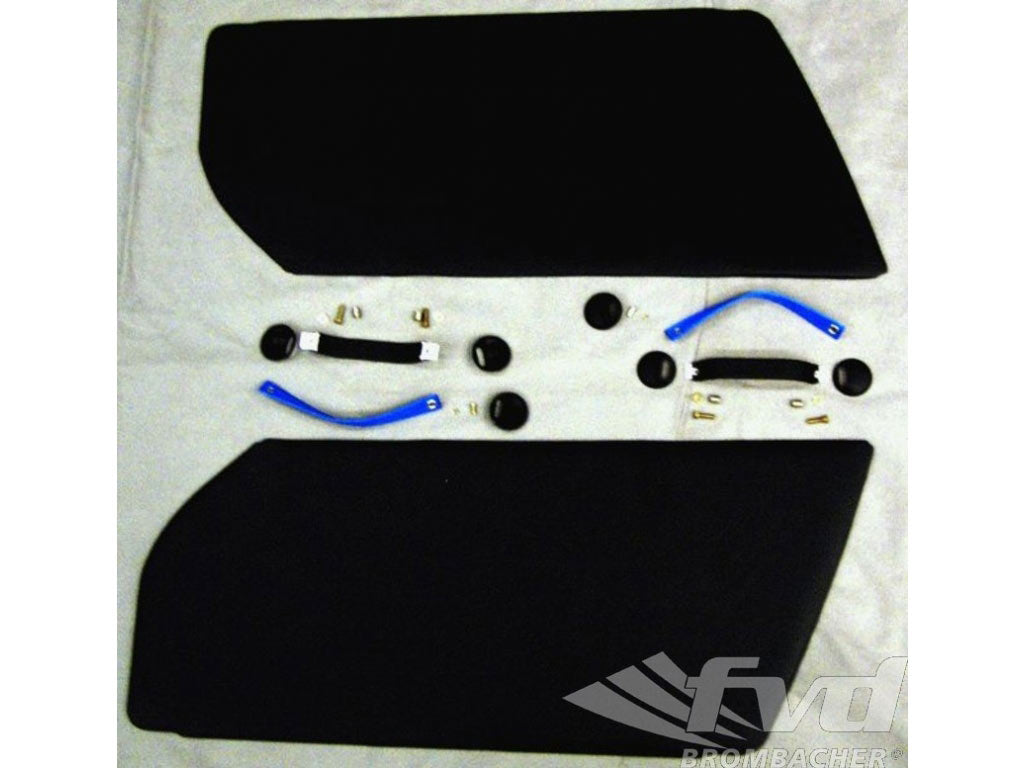 door panel set RS in leather black door sraps MARITIMBLUE