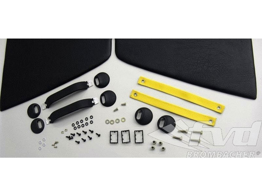 door panel set RS in leather black door /straps speed yellow