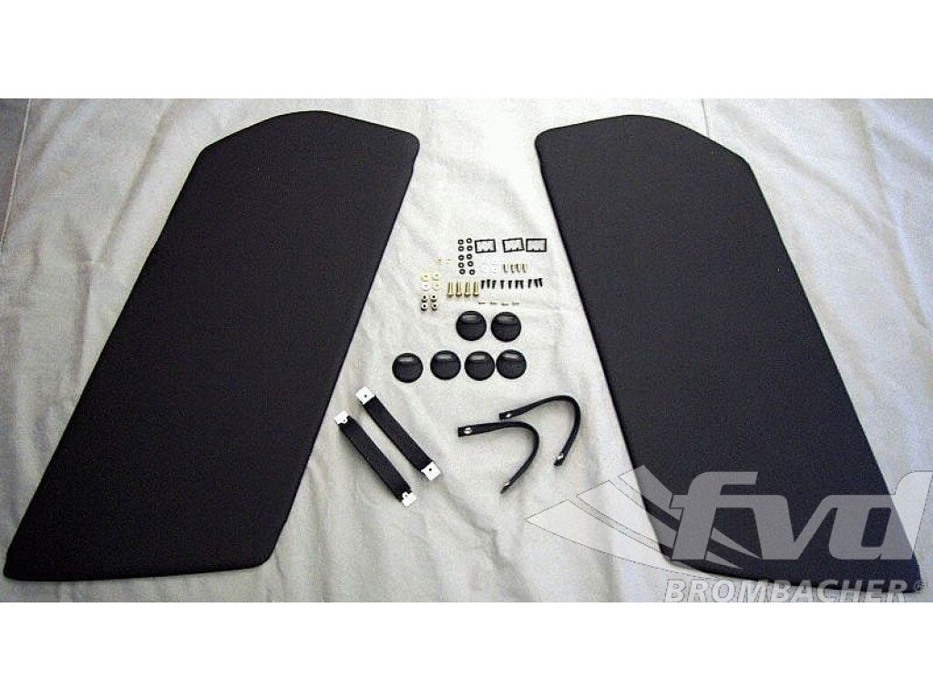 Door panel set RS in leather black door strap black