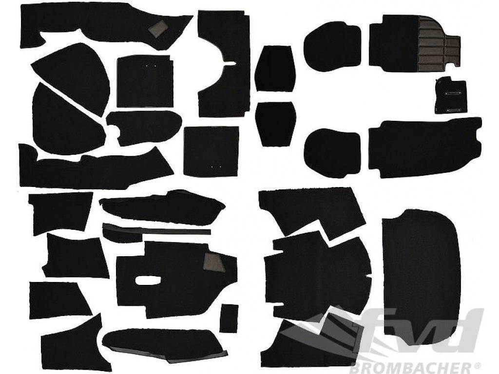 Carpet Set 964 C2 / C4 / Turbo Look Cabrio - Complete - Black