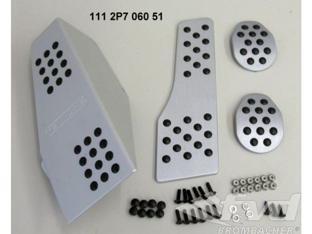 Pedal Set with Rubber Grips (4 Pc.), 911/912/930 Coupe w/o Pedal Extension