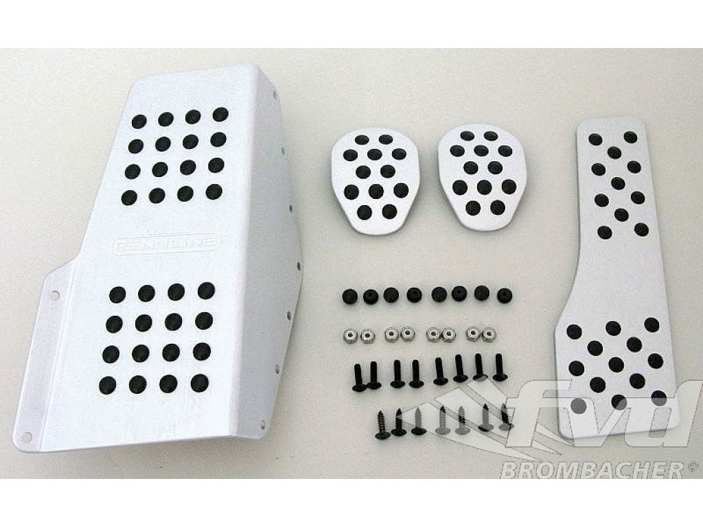Pedal Set with Rubber Grips (4 pc.) w /dead pedal 911/912/930 Targa &Cab, 964/993