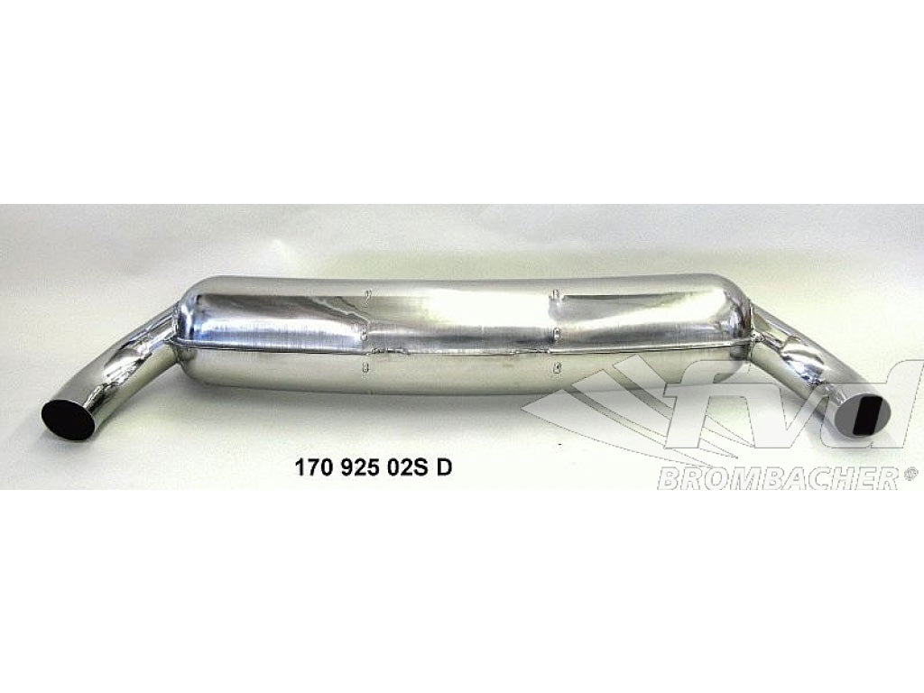 Sportmuffler 1x in, 2x out 85mm 76-89 steel