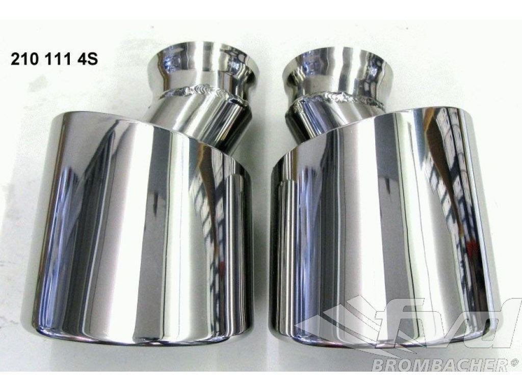 Tail Pipes Kit 993 S/4S Oval Stainless Steel