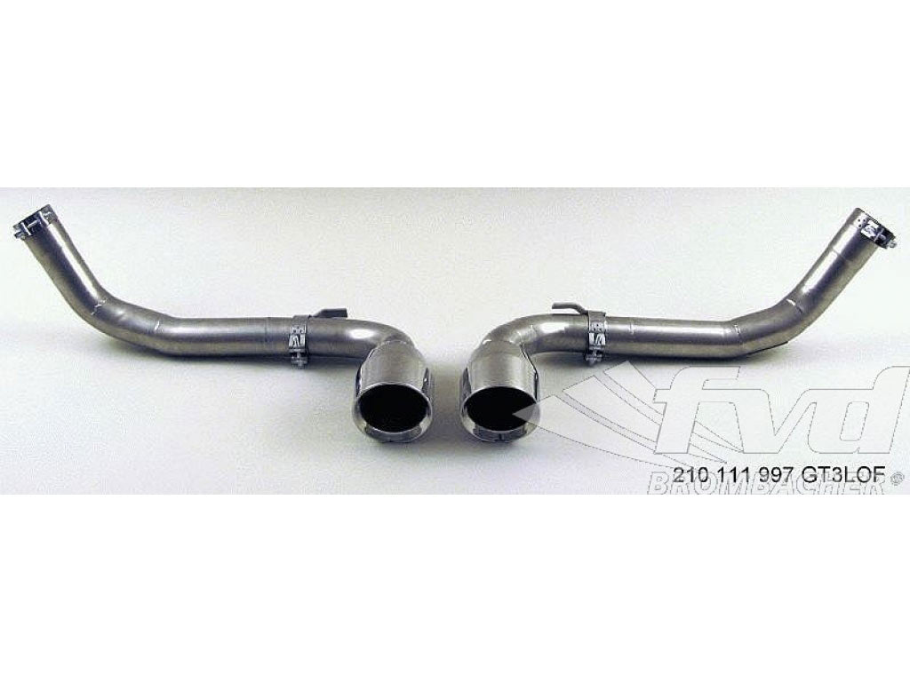 Endmuffler-Bypass with center exit tips GT3 RS-Look (2x100mm)