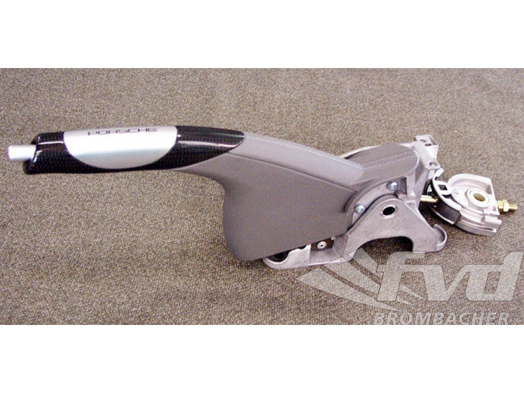 Hand brake lever leather graphite grey