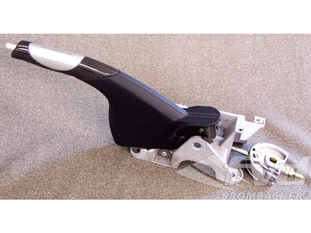 Hand brake lever leather black Alu-Carbon
