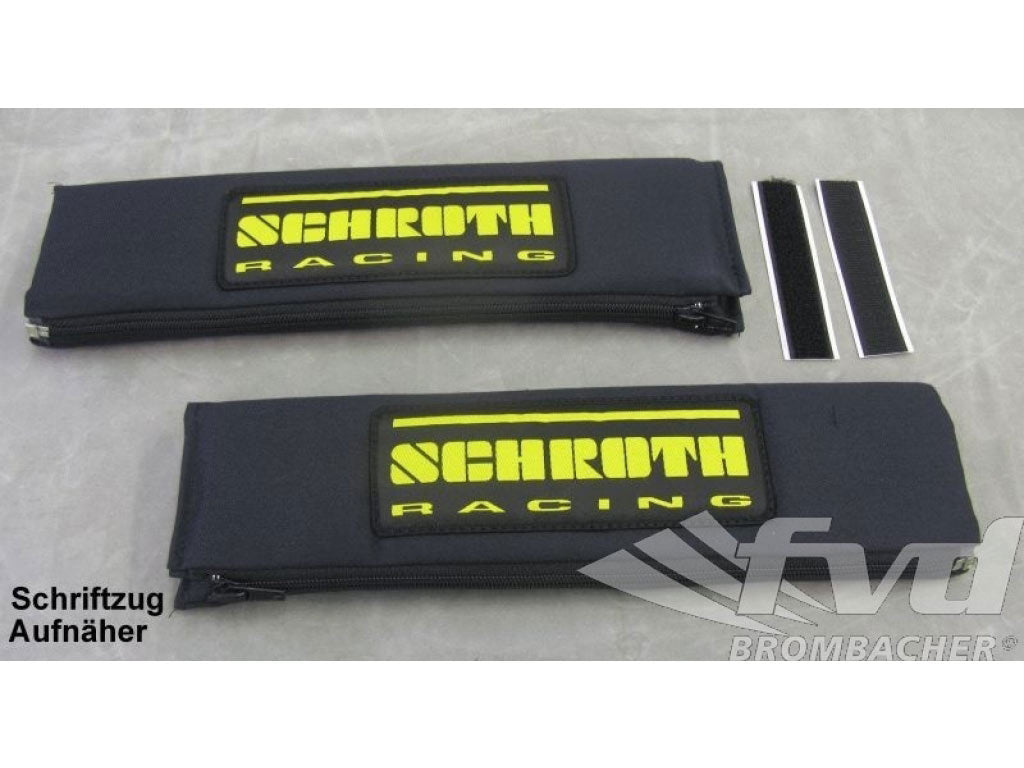 Schroth Shoulder strap cushion set 76mm black, with yellow logo