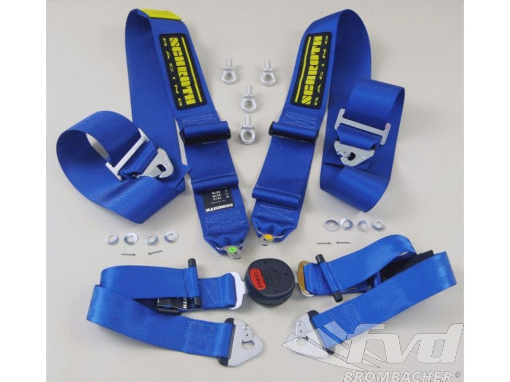 Schroth 4 point belt profi 2-FE ASM 75/50mm left blue( Snap-hook Attachement)
