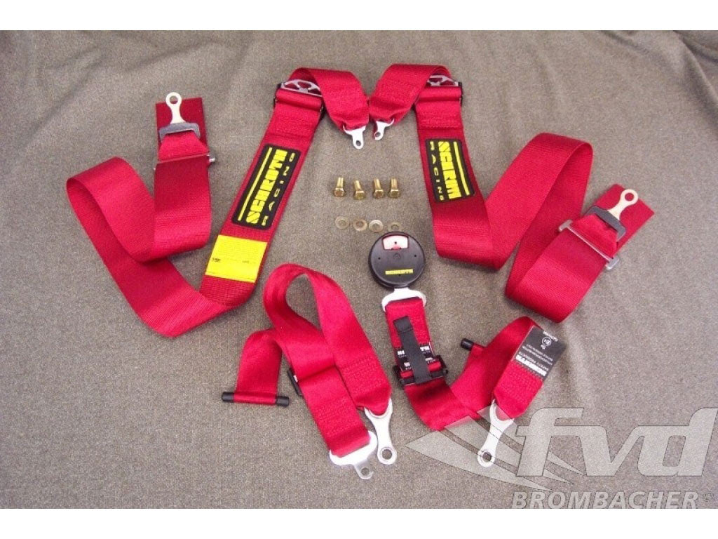 Schroth 4 point belt profi 2-FE ASM 75/50mm left red(Bolt -on Attachement)