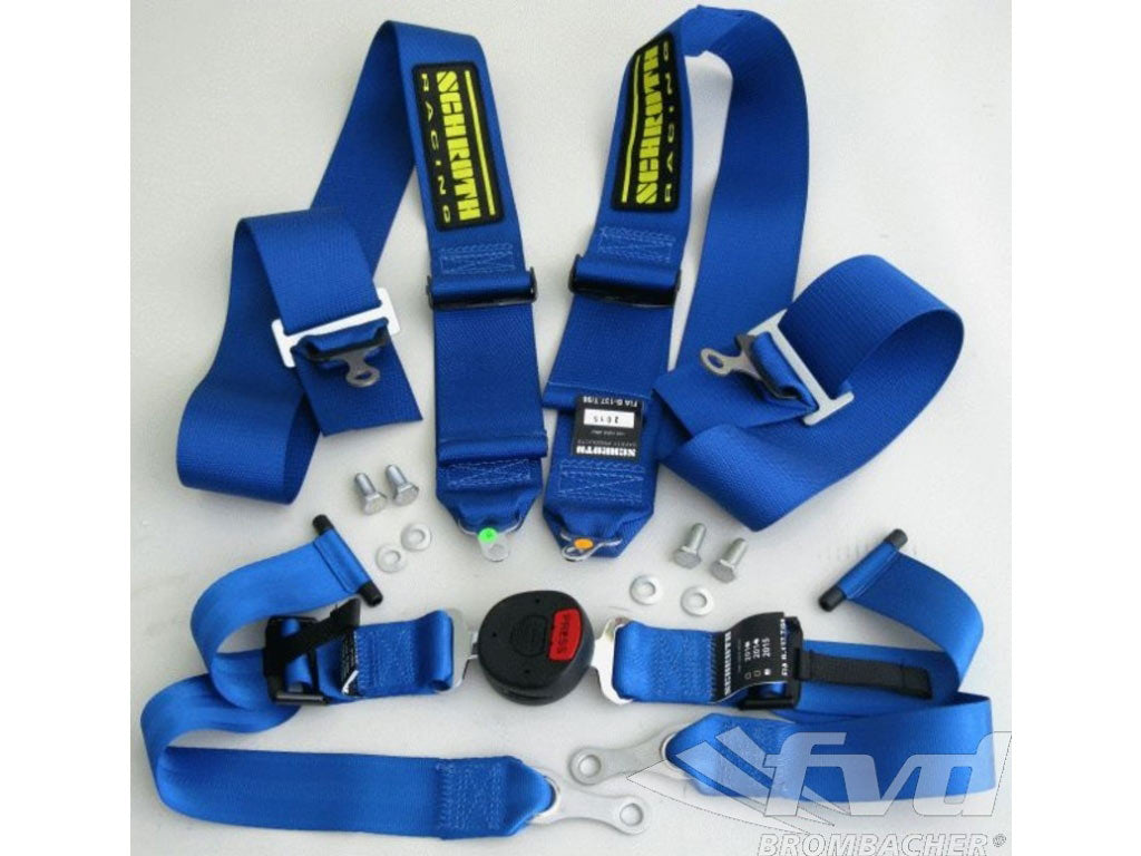 Schroth 4 point belt profi 2-FE ASM 75/50mm right blue ( Bolt -on Attachement)