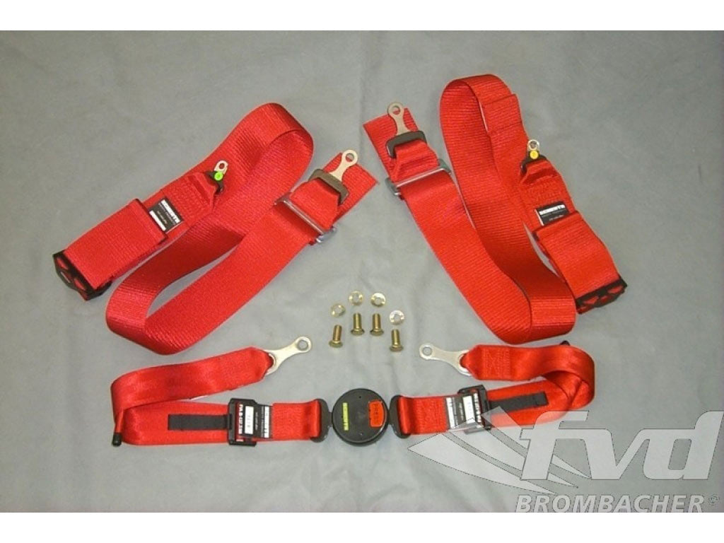 Schroth 4 point belt profi 2-FE ASM 75/50mm right red (Bolt-on Attachement)