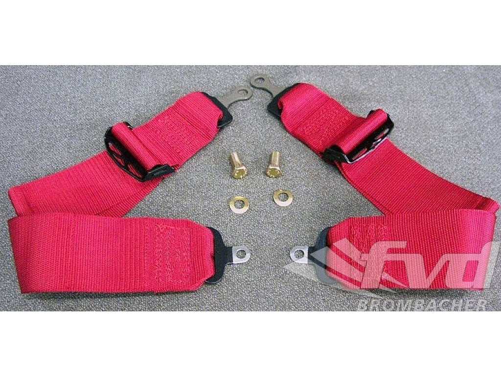 Schroth shoulder strap lap belt 3 inch red 12,8mm