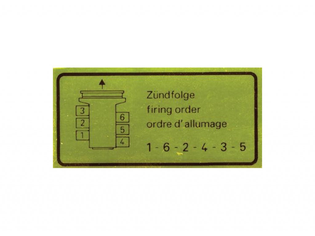 GENUINE PORSCHE FIRING ORDER SIGN
