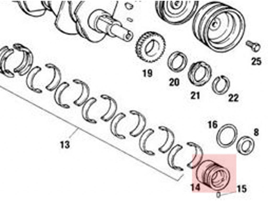 Main Bearing #8, Standard Case / First .25mm Crank.