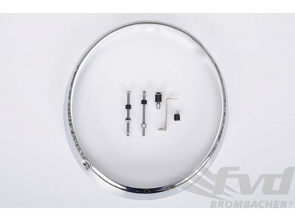 Head Light Adjustment Ring 911 / 930 1965-89 - Chrome - for Euro H4 Head Light