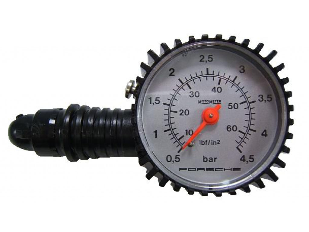 Dial-Style Tire Gauge from Porsche with leather pouch