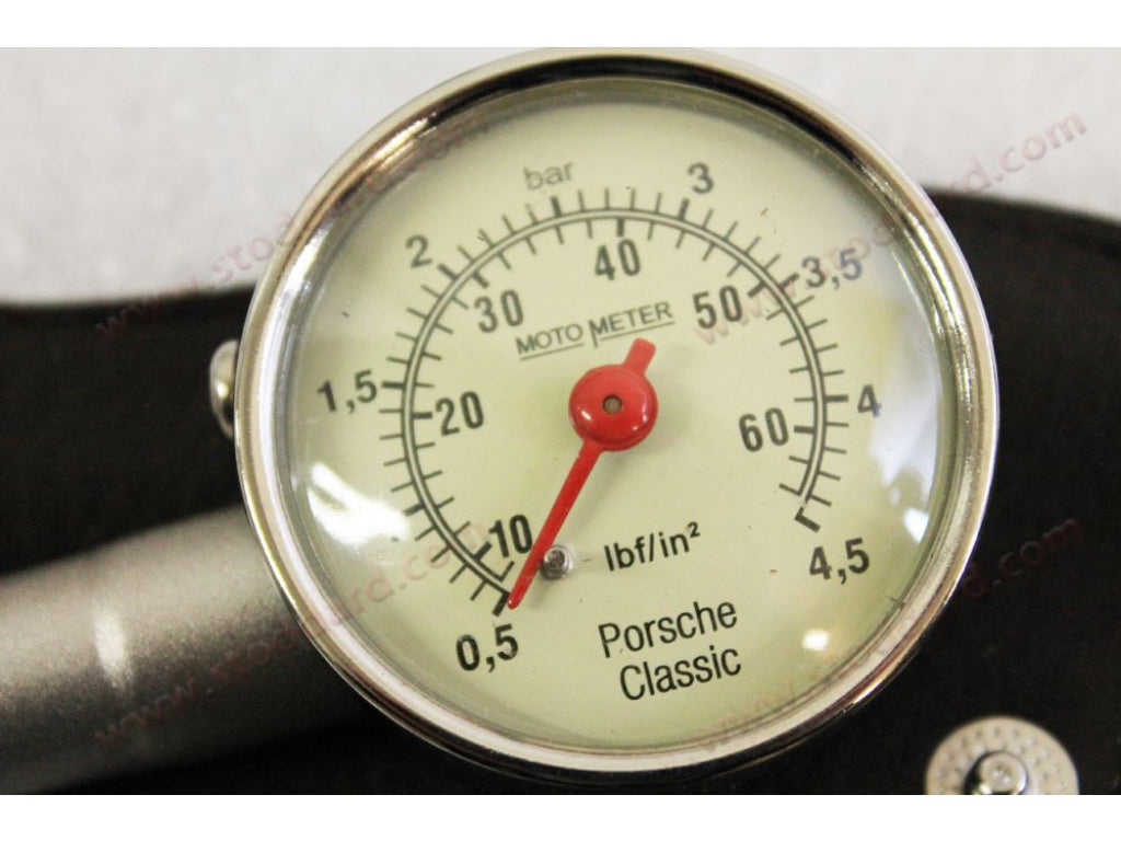 Tire Pressure Gauge, Motometer, Made in Germany. Porsche Classic Part with Leather Pouch