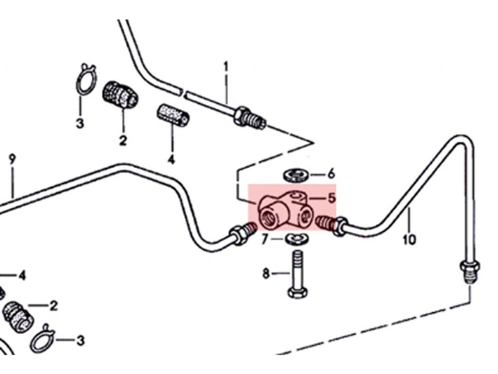 Brake Line Distribution Joint T three-way junction for 356, 911 and 912.
