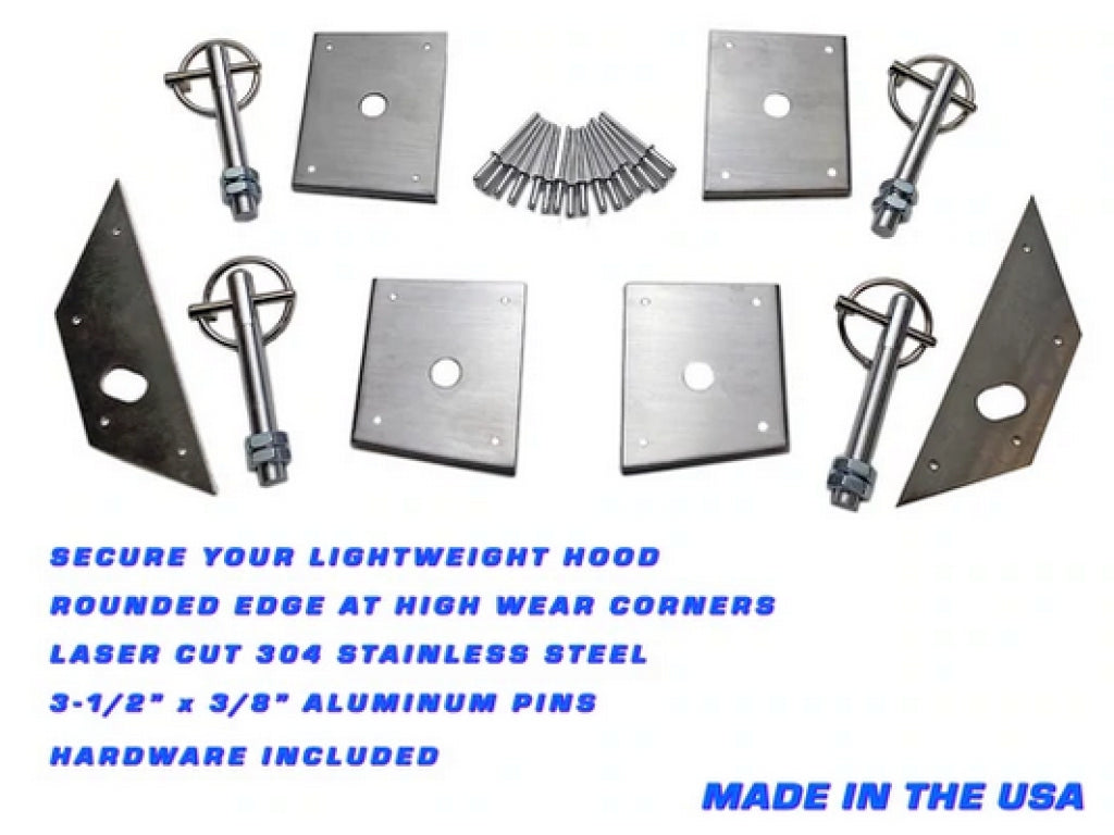 Stainless Steel 4 Point Hood Pin Kit for Porsche 914-GT (BOD 914GT HPK PMS)