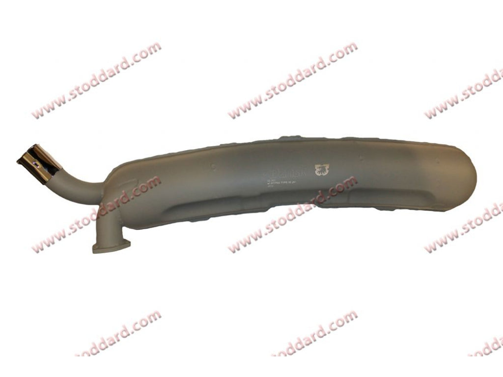 Exhaust Muffler, Grey with Chrome Tip.  