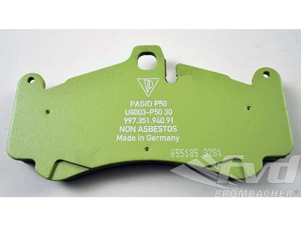Brake pad (1 pce) 996 GT3 cup 02- front 05- for Steel Rotors (6-pistons)