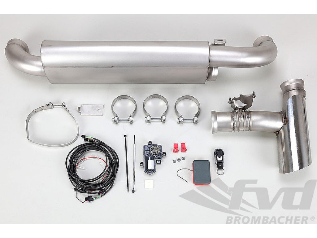 Valved Sport Muffler 964 - Brombacher Edition - Includes Tip, Remote and TUV (ABE) Approval