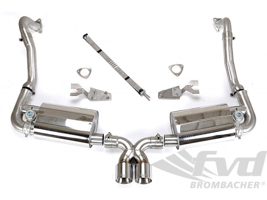 Valved Sport Muffler 987.2 Cayman R - Brombacher Edition - Dual Round 3.5 (90mm) Tips