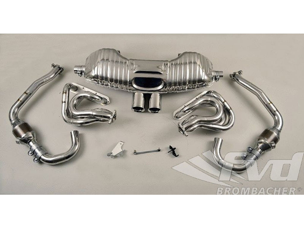 Exhaust System 987 Cayman Brombacher (Quiet) , 200 Cell Cats , Tips 2x90mm