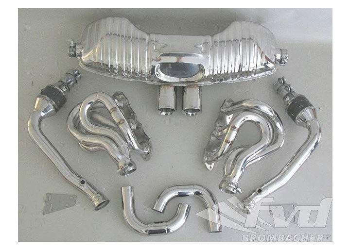 Exhaust System 987-2 Cayman BROMBACHER (Sound Version), 200 Cell Cats , Tips 2x90mm
