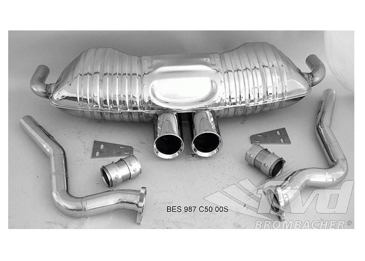 Sport Muffler 987 Cayman Brombacher (Sound Version), Stainless Steel, 2x90mm