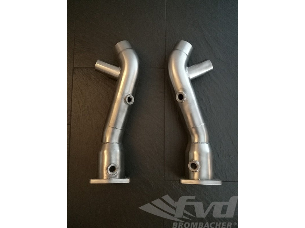 Muffler Bypass Pipes / Race Pipes 991.1 and 991.2 Turbo / S - Brombacher - For OEM Tips