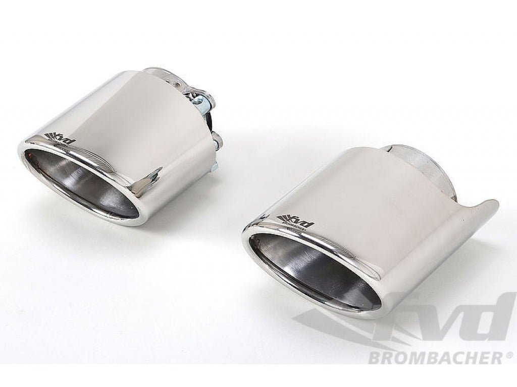 Exhaust Tip Set 991.2 - Brombacher Edition - Polished Stainless - Oval 4.3 - For PSE