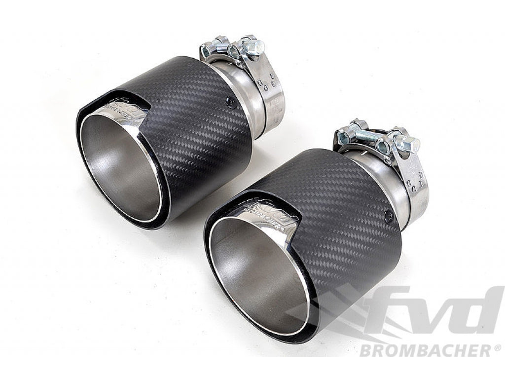 Exhaust Tip Set 991.2 - Brombacher Edition - Matte Carbon - Round 4.3 - For PSE